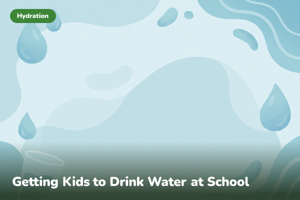 Illustrated banner for getting kids to drink water at school
