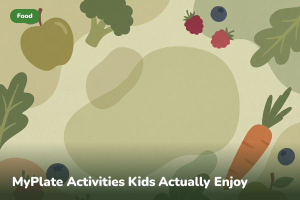 Illustrated banner for MyPlate activities for kids