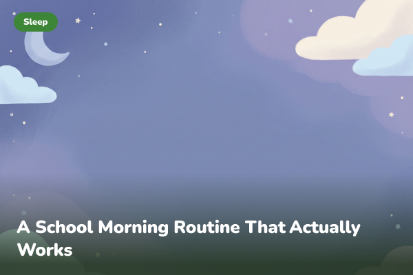Illustrated banner for a school morning routine that works