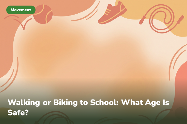 Illustrated banner for walking and biking to school safety